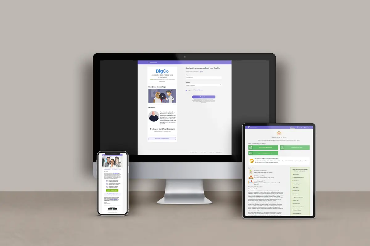 The original microsite on desktop and mobile