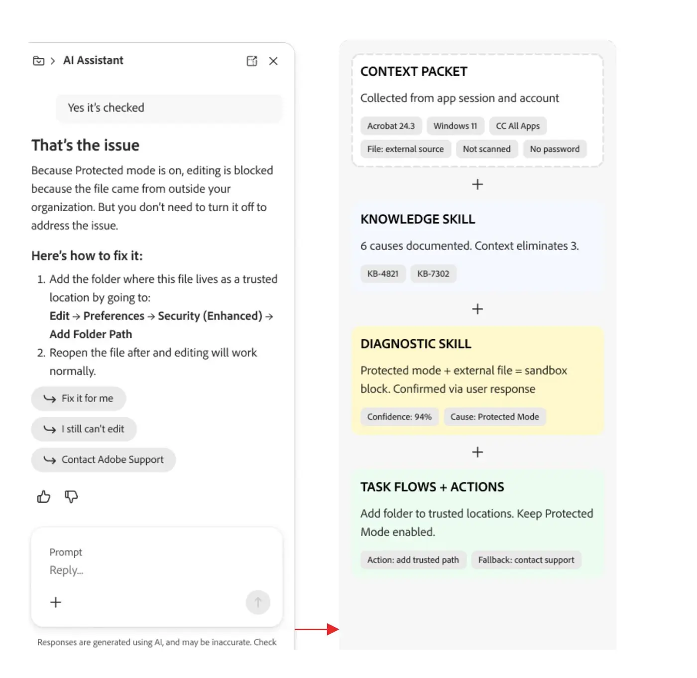 Customer context for the help assistant: app, version, plan, and history