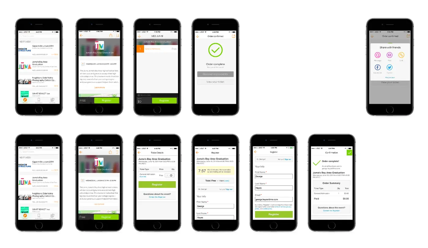 Checkout comparison: the proposed mobile flow above the current flow
